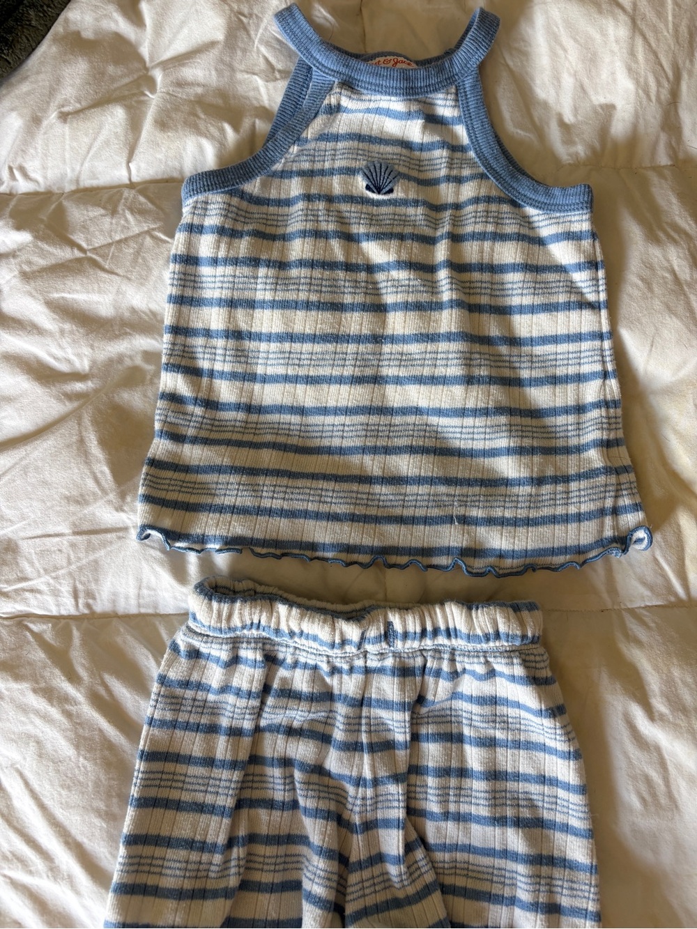 Cat & Jack Blue and White Striped Tank Top & Pants Set
